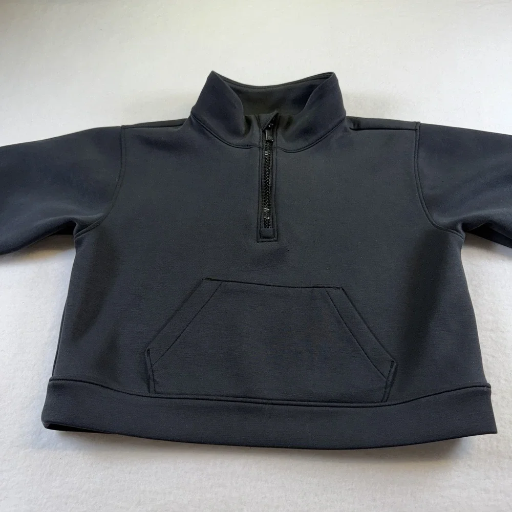 All in Motion Black Sweatshirt Girls Youth, Size S (4/5), Airy 1/2 Zip Mock Neck